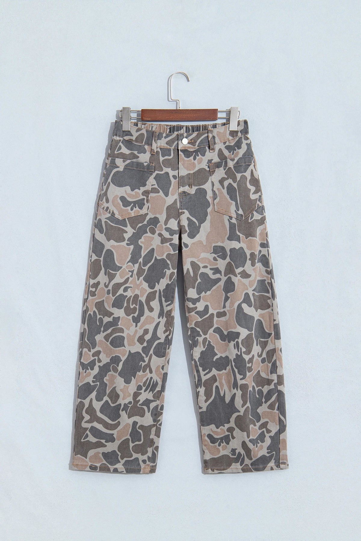 Camouflage Denim Patch Pocket Jeans