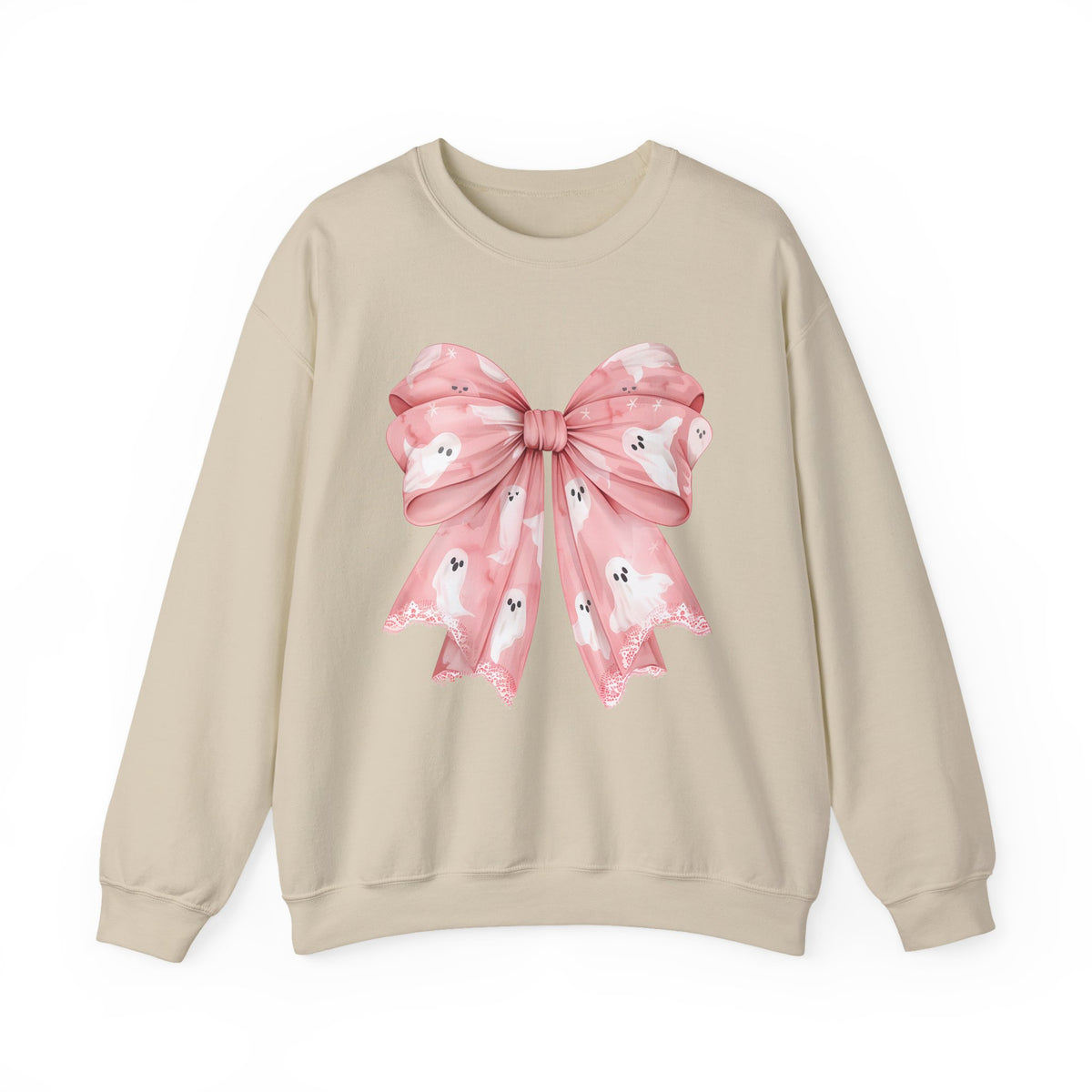 Pink Bow Sweatshirt – Cute Ribbon Graphic Crewneck for Women & Teens