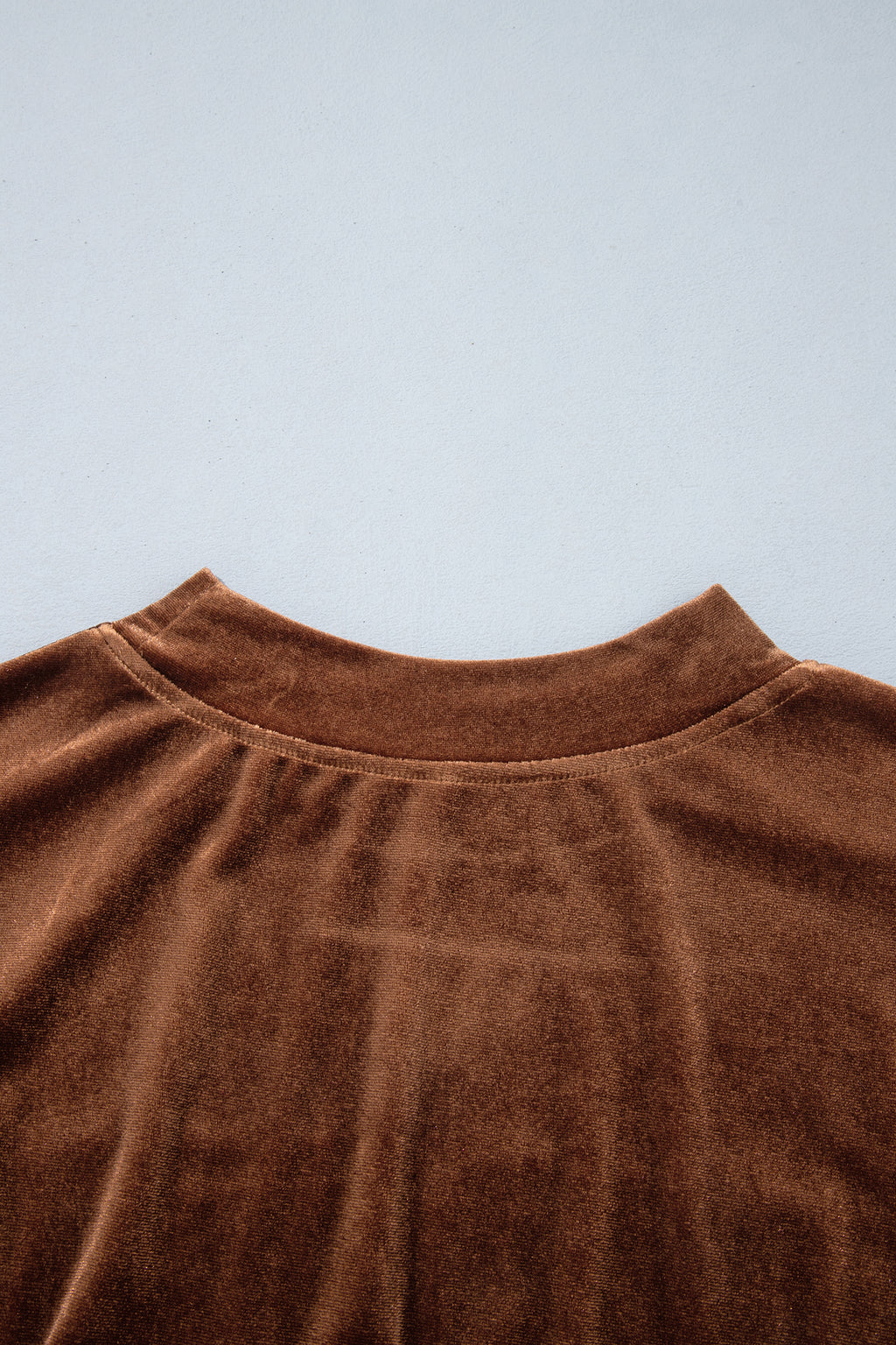 Burgundy Christmas Velvet Graphic Print Long Sleeve Sweatshirt