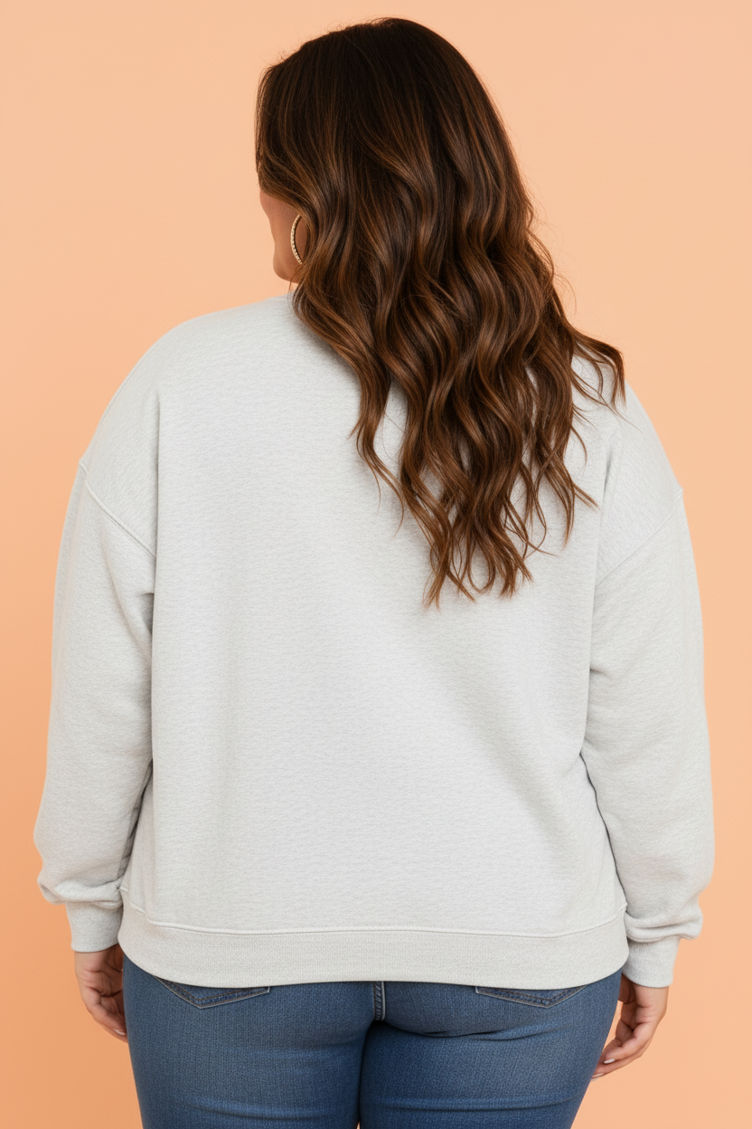 Plus Size WWJD Letter Print Exposed Seam Sweatshirt