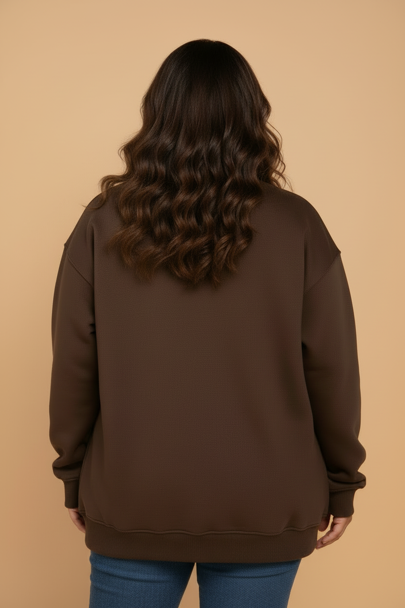 Plus Size WWJD Letter Print Exposed Seam Sweatshirt