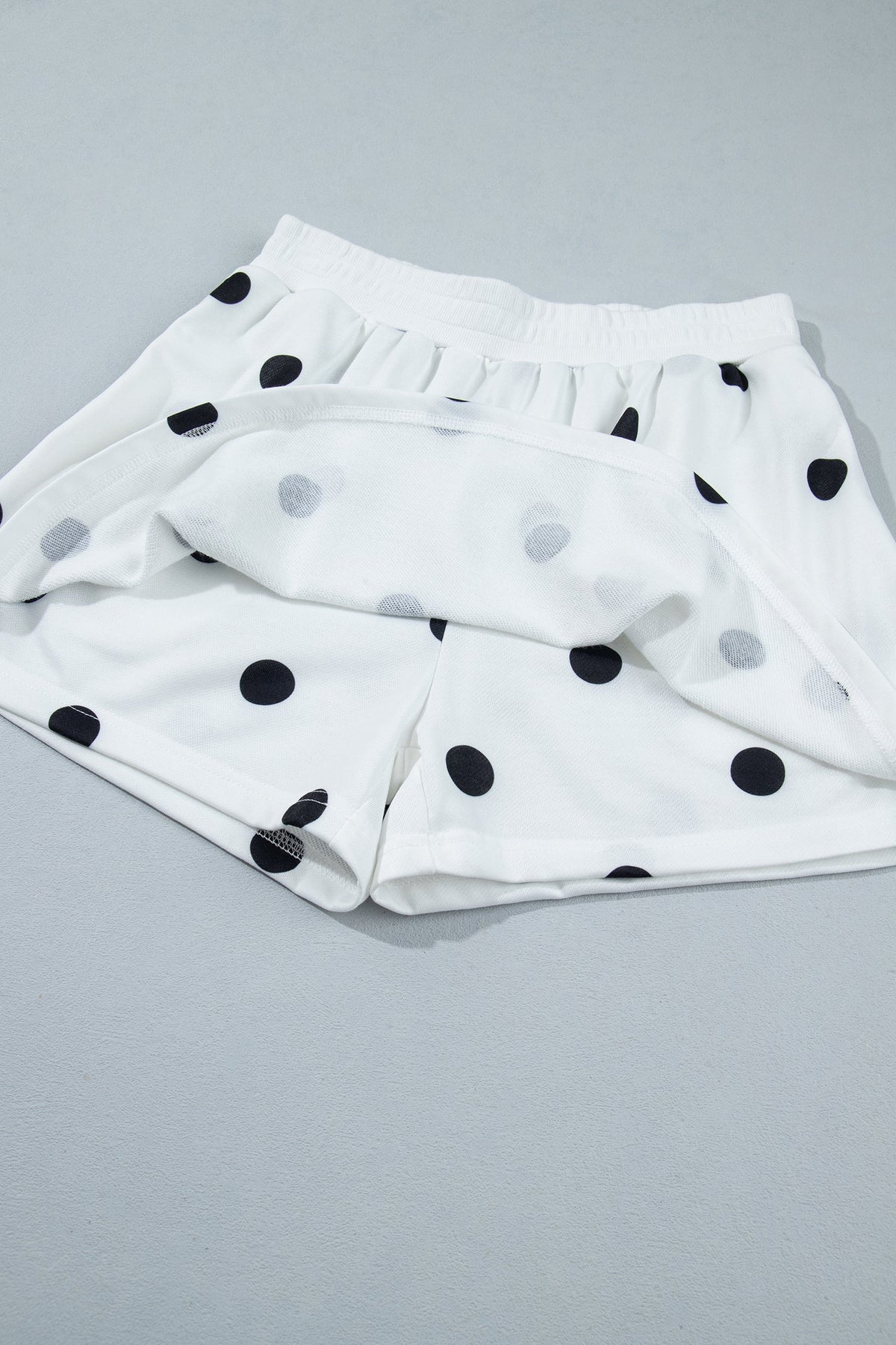 Polka Dot Raw Hem Sweatshirt & Skort Set