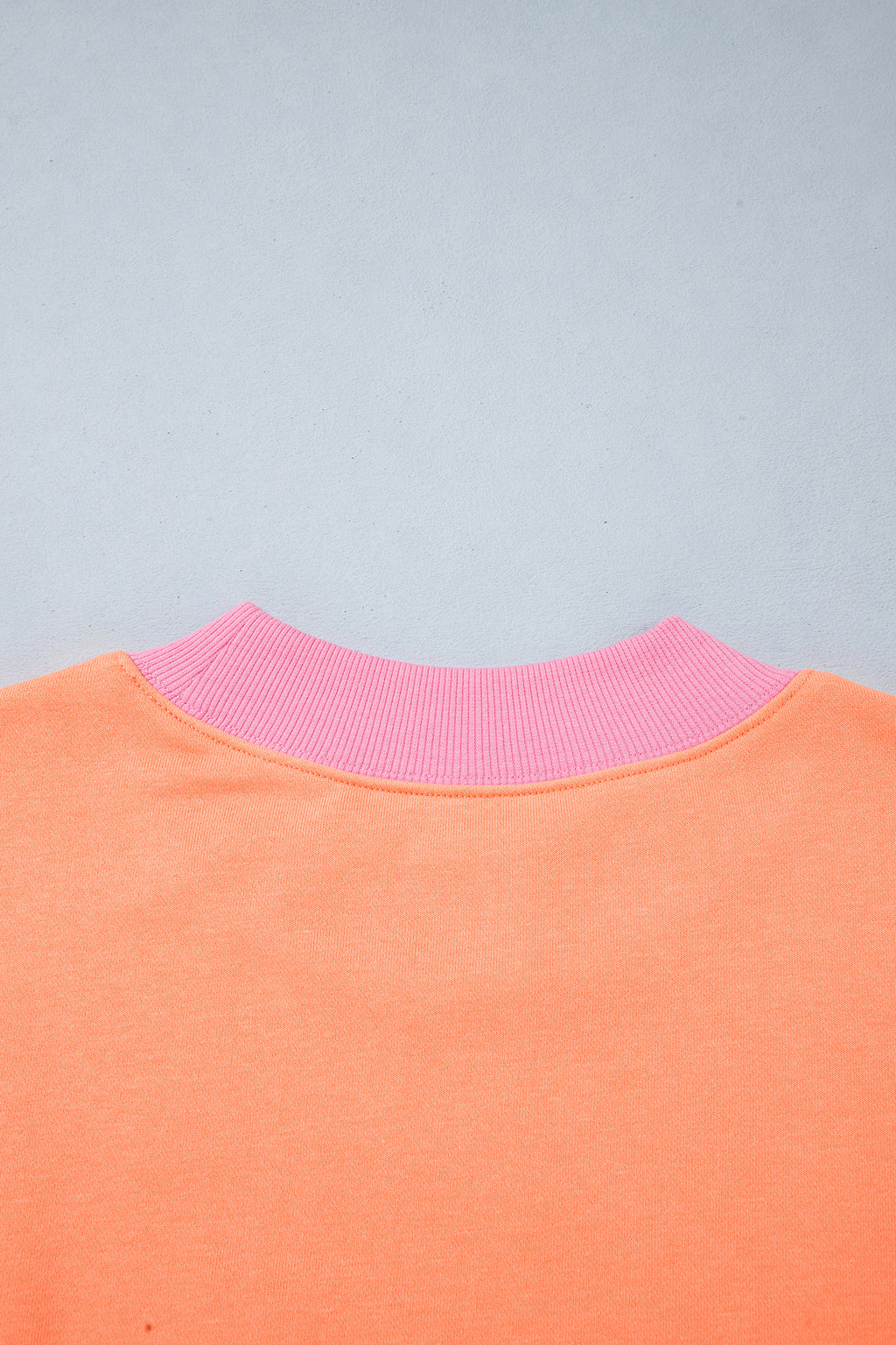 Pink Contrast Polka Dot Slogan Graphic Color Block Mock Neck Plus Sweatshirt