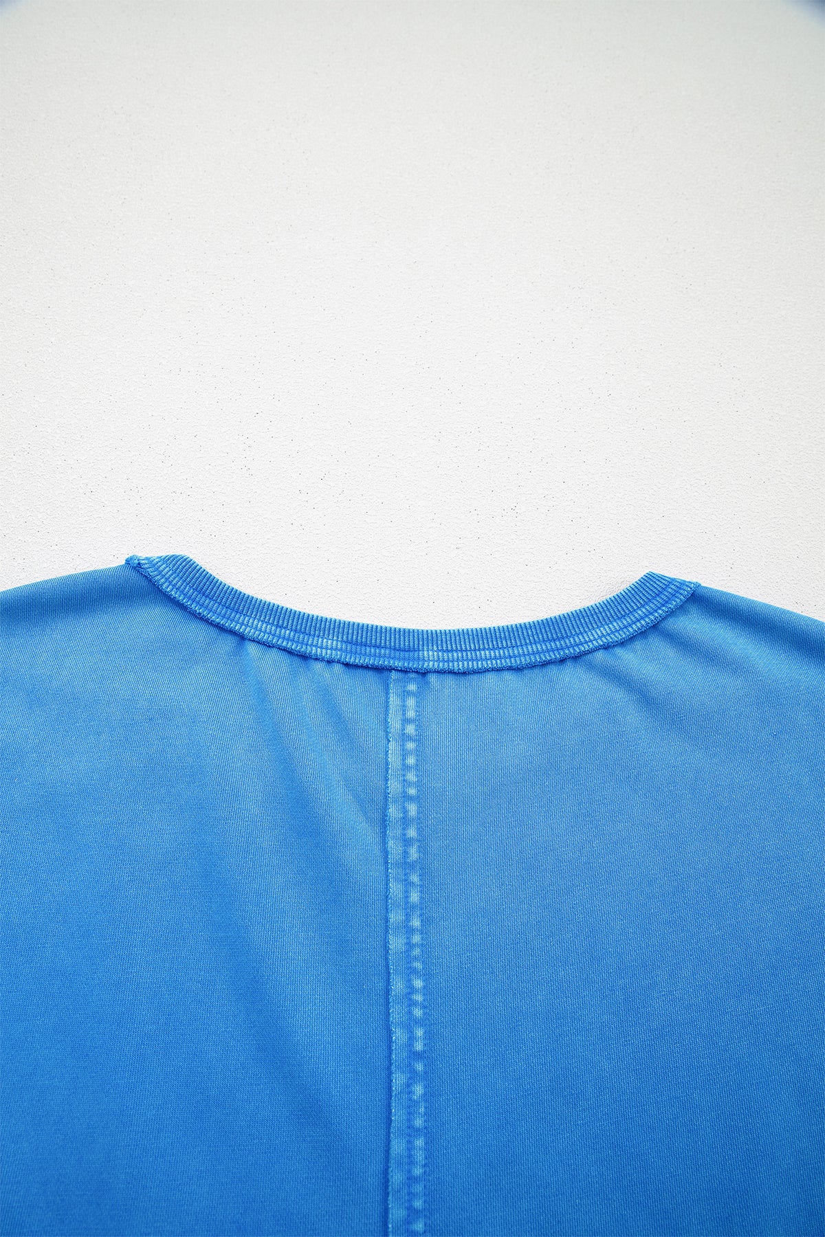 Blue Mineral Wash Star Mesh Patchwork Oversize Tee