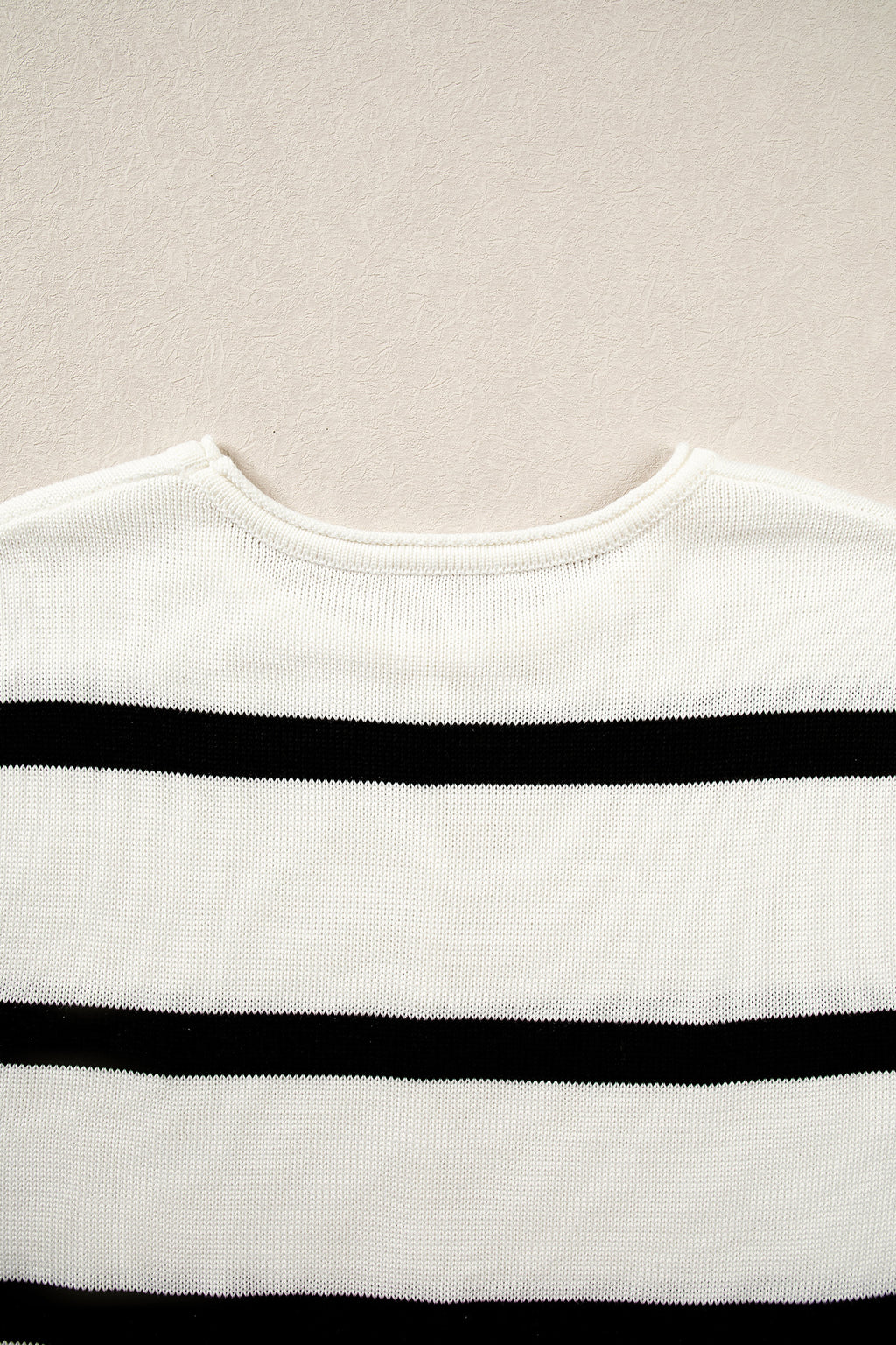 Brown Stripe Knit Western Short Sleeve Sweater