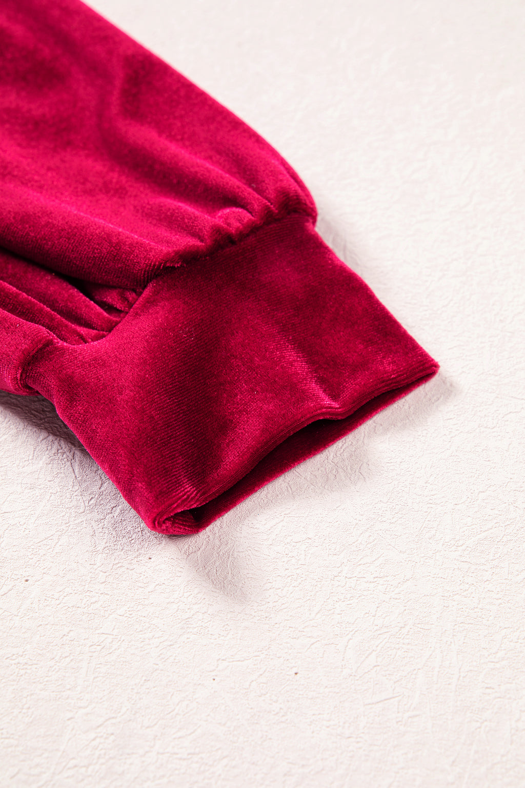 Burgundy Christmas Velvet Graphic Print Long Sleeve Sweatshirt