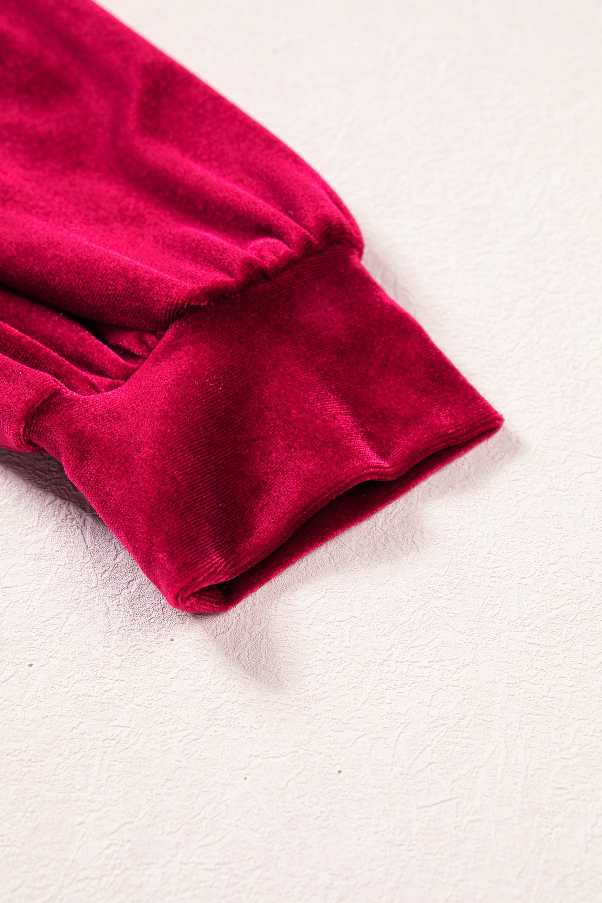 Burgundy Christmas Velvet Graphic Print Long Sleeve Sweatshirt