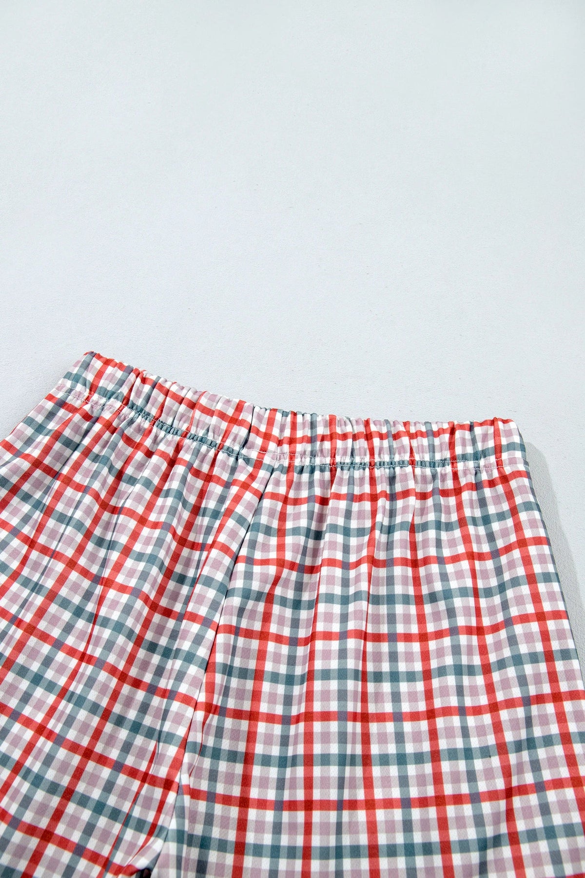 Christmas Merry Plaid Long Sleeve Top & Shorts Set