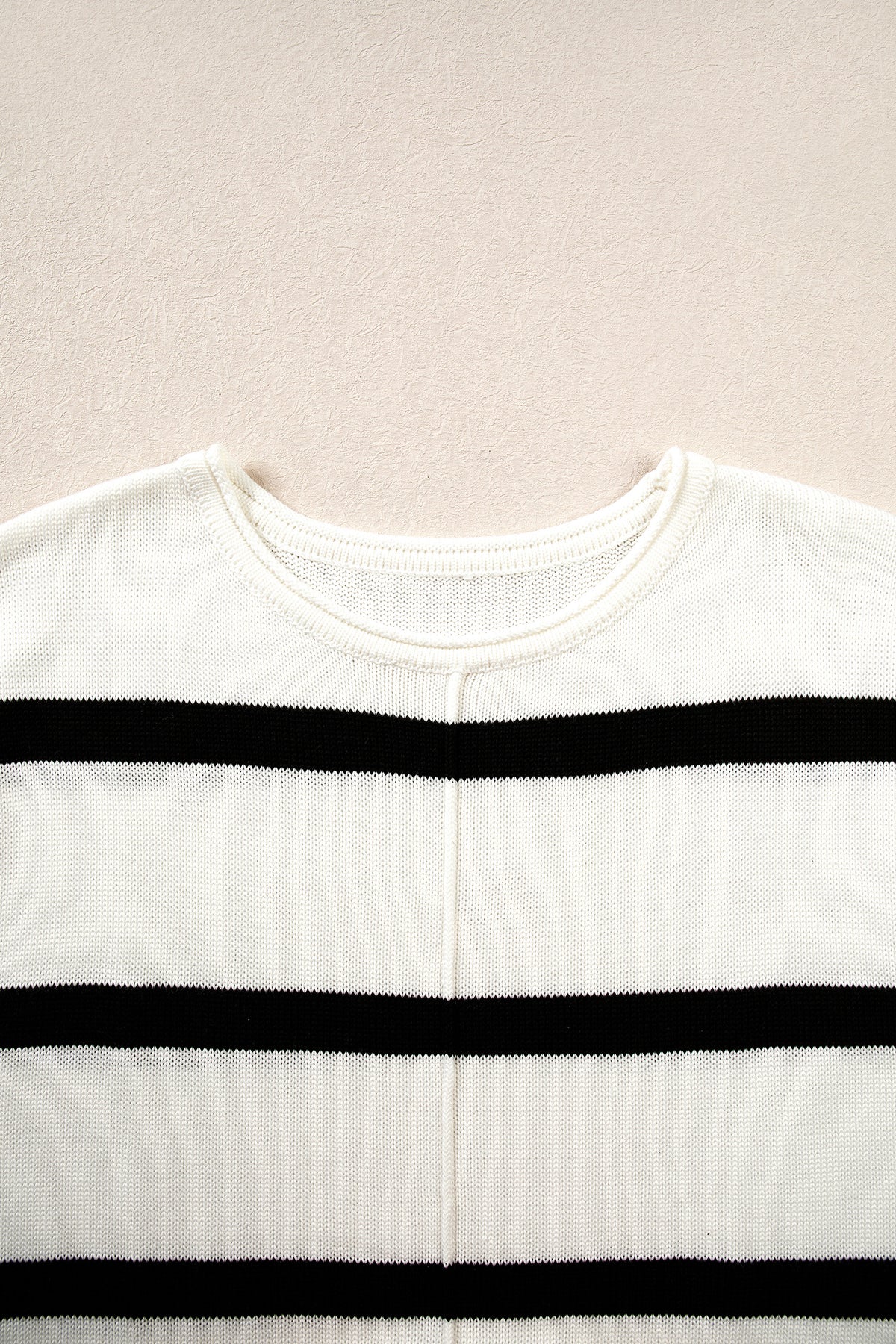 Brown Stripe Knit Western Short Sleeve Sweater