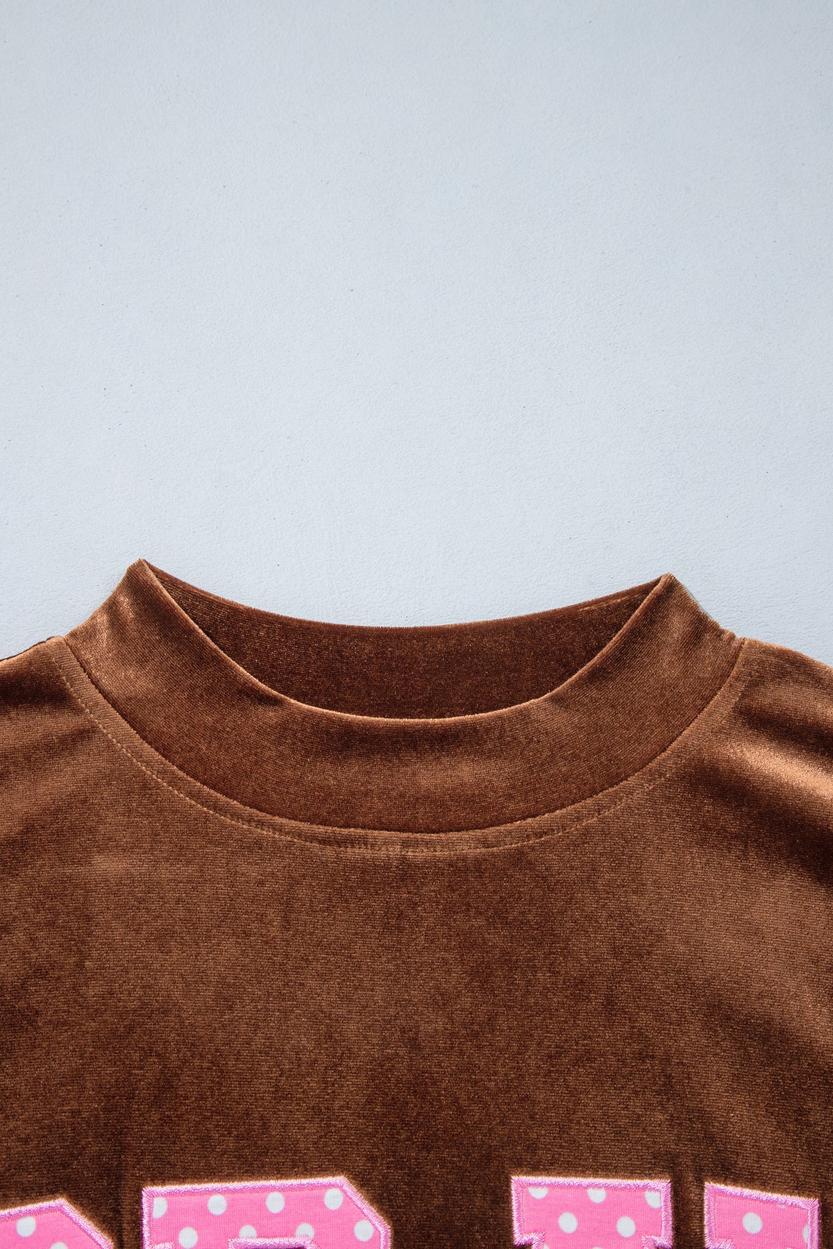 Burgundy Christmas Velvet Graphic Print Long Sleeve Sweatshirt