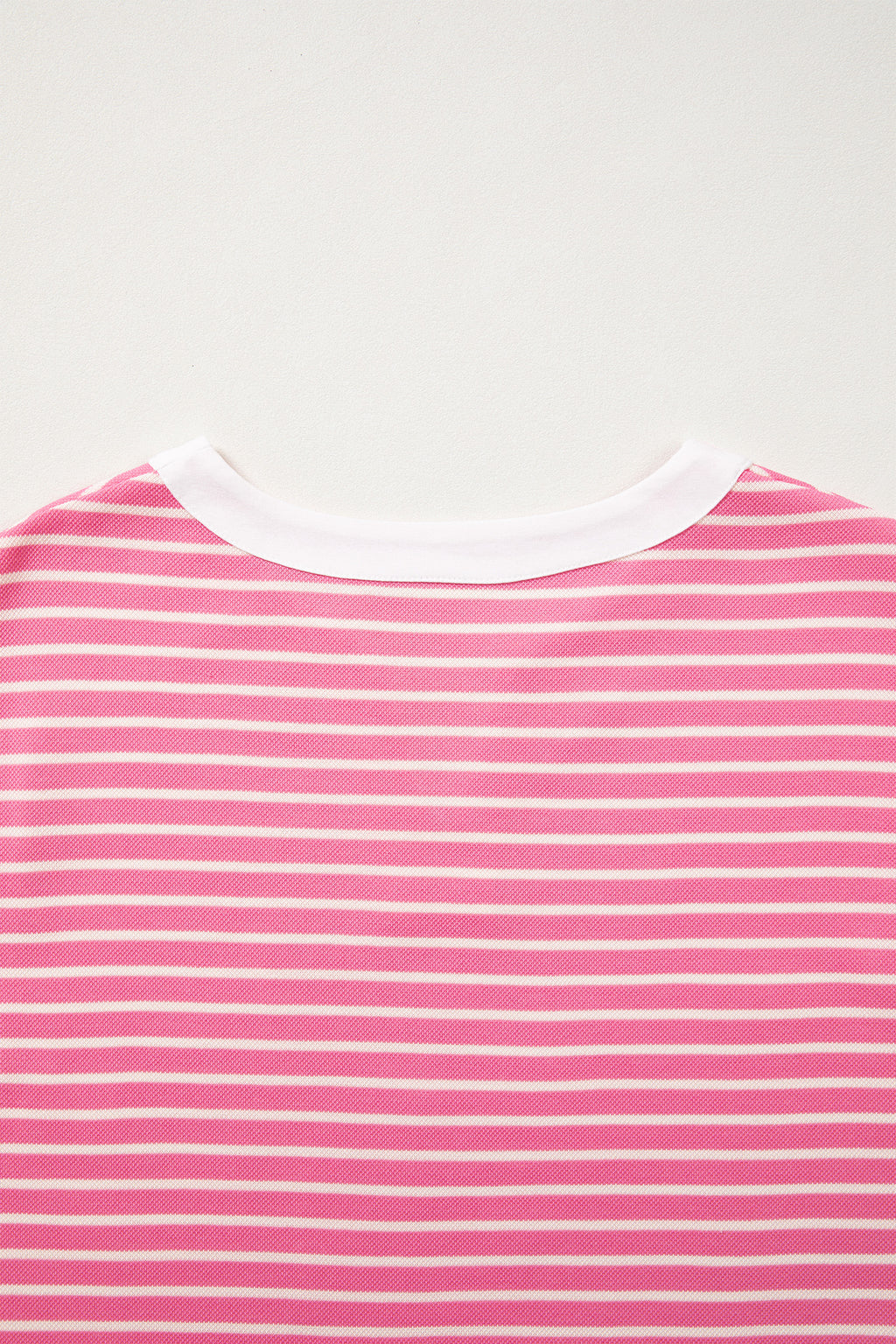 Pink Stripe Color Block Trim Notched Neck Sleeveless Shift Mini Dress