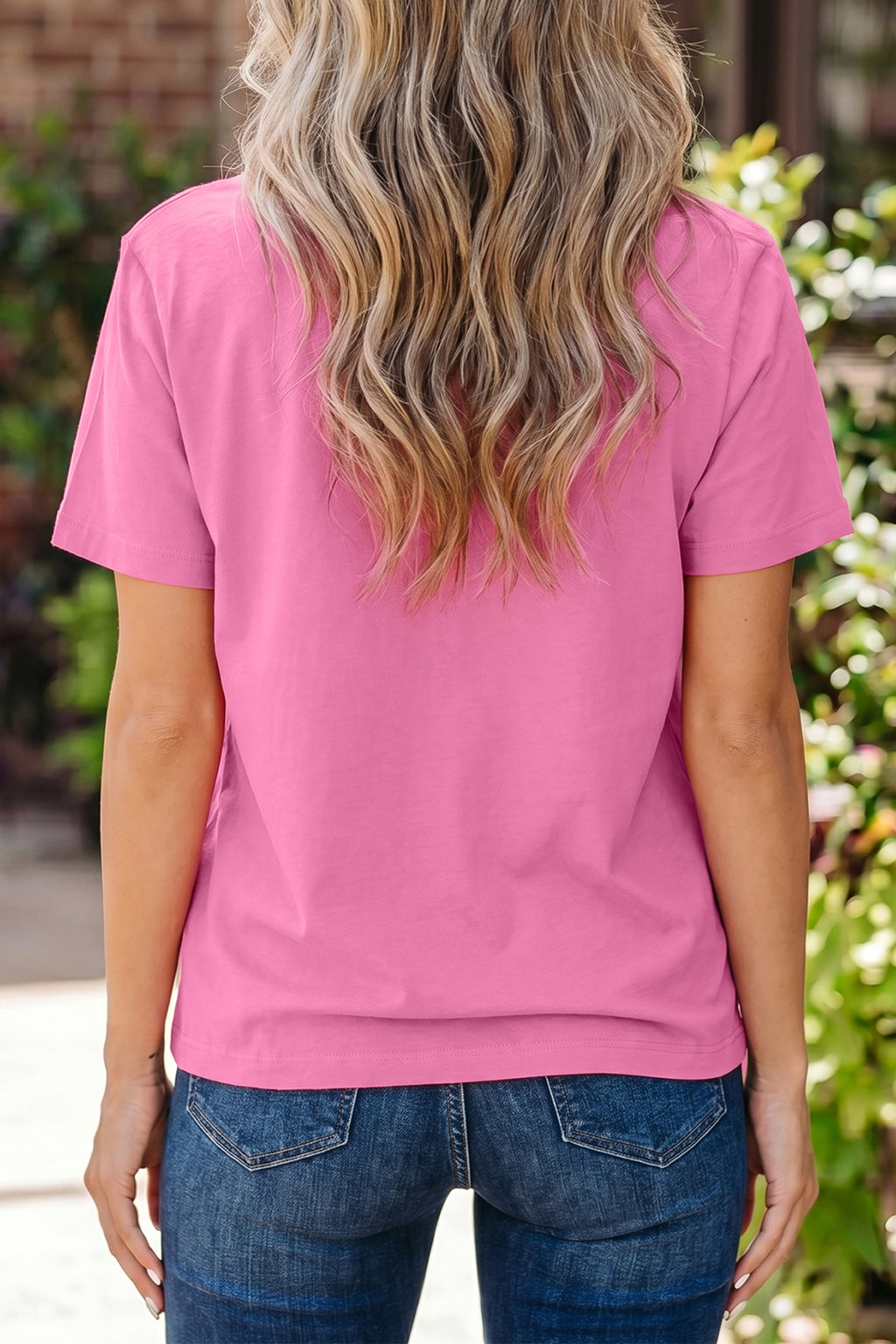 Dark Blue Solid Color High Neck Oversize Tee