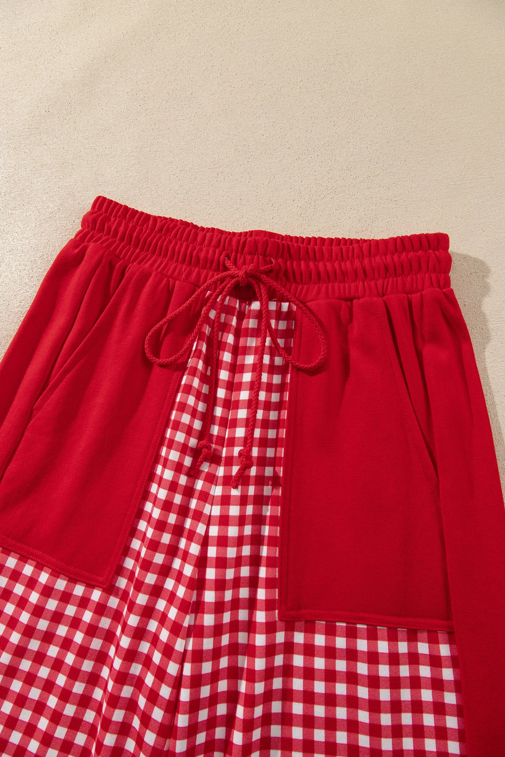 Gingham Patchwork Long Sleeve Top & Pant Set