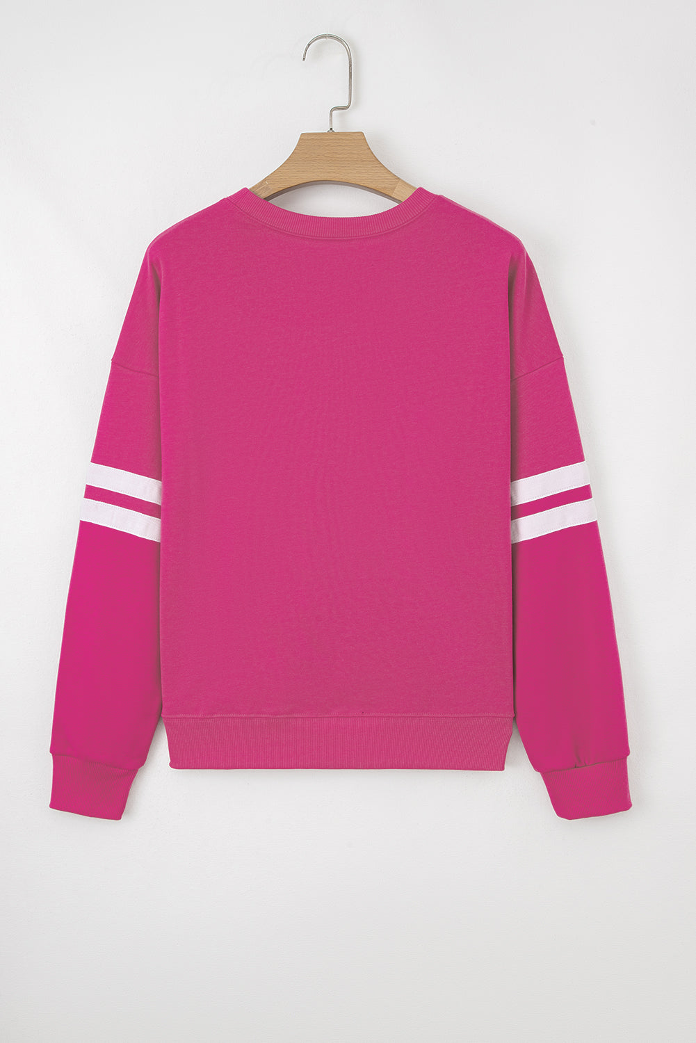White Varsity Striped Detail Drop Shoulder Oversized Sweatshirt