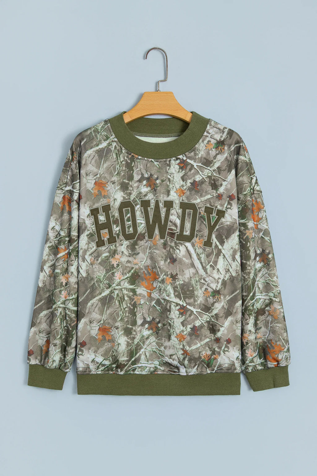 MALLARD/HOWDY Letter Print Baggy Mock Neck Sweatshirt