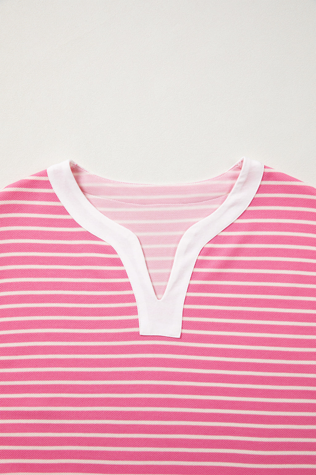Pink Stripe Color Block Trim Notched Neck Sleeveless Shift Mini Dress