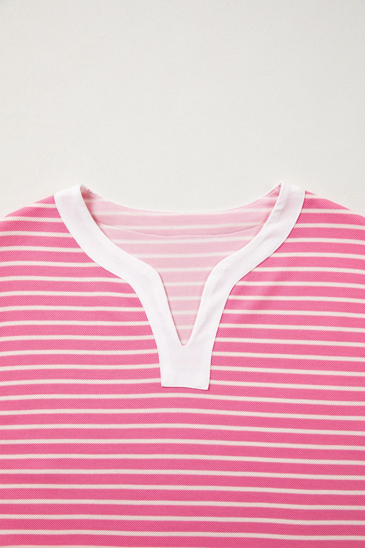Pink Stripe Color Block Trim Notched Neck Sleeveless Shift Mini Dress