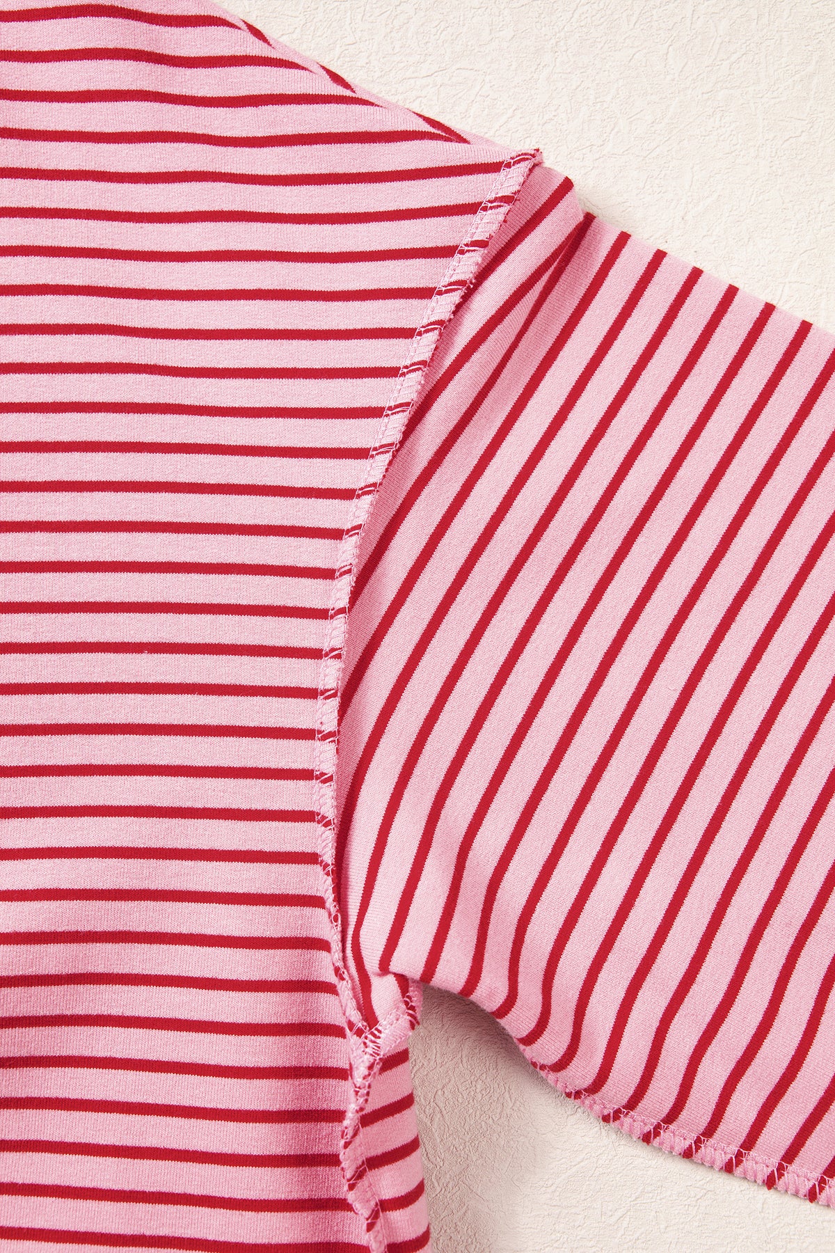 Khaki Stripe Ribbed Color Block Mock Neck Oversized Sweatshirt