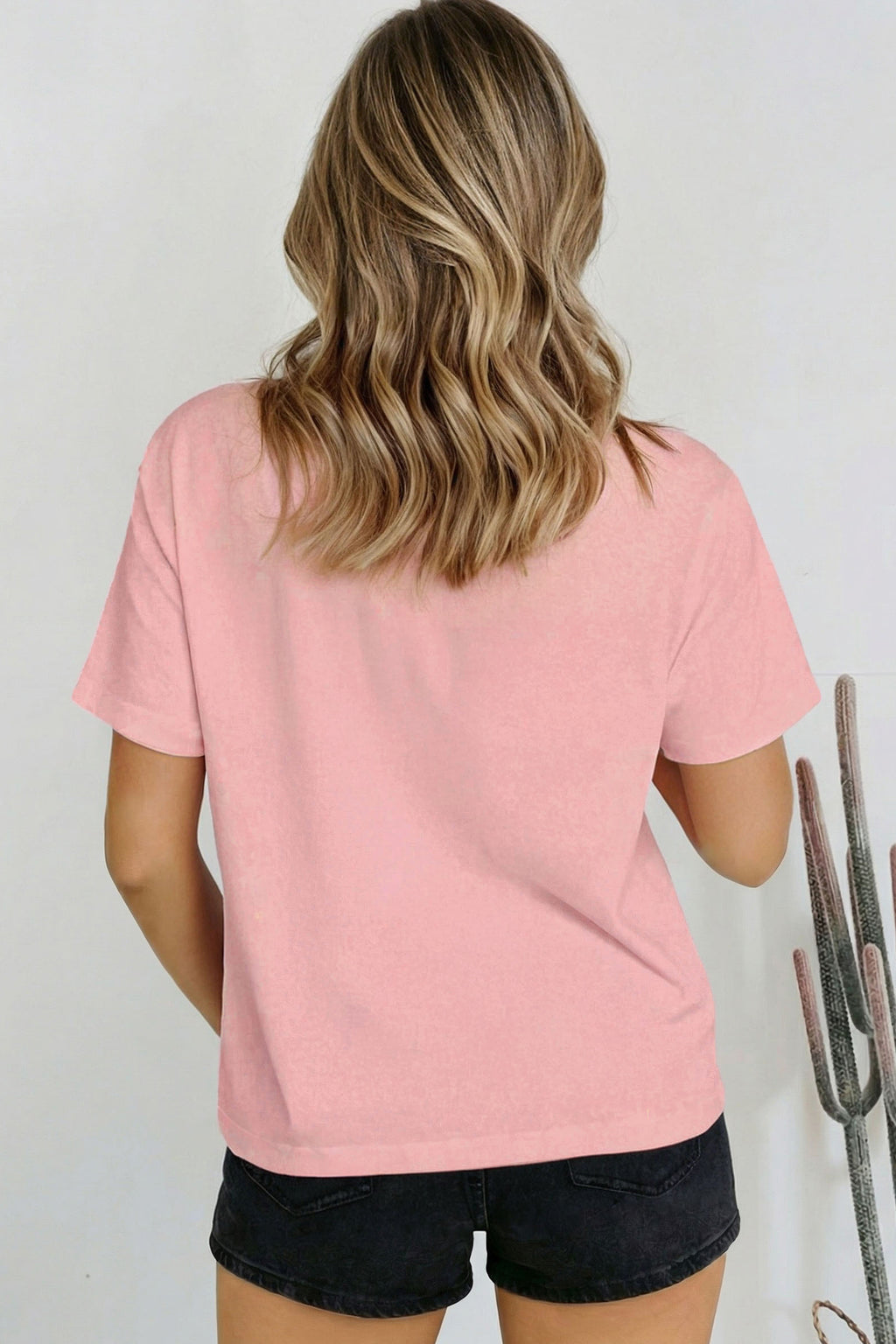 Dark Blue Solid Color High Neck Oversize Tee