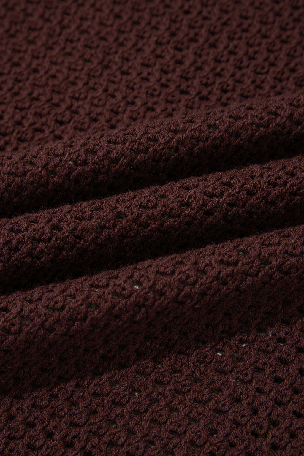 Brown Checkered Pattern Knit Loose Pullover Sweater