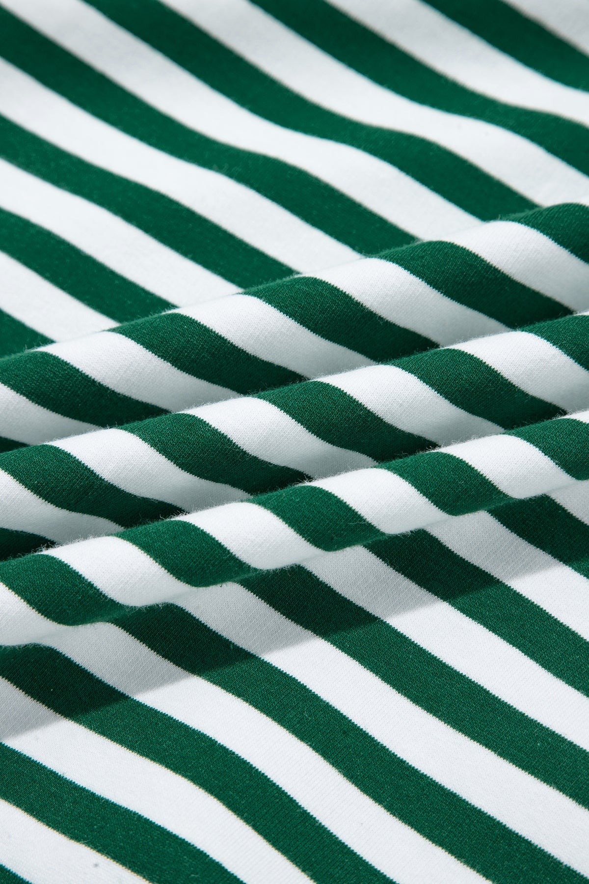 Green Stripe Christmas Slogan Embroidery Patched Mock Neck Oversized Sweatshirt